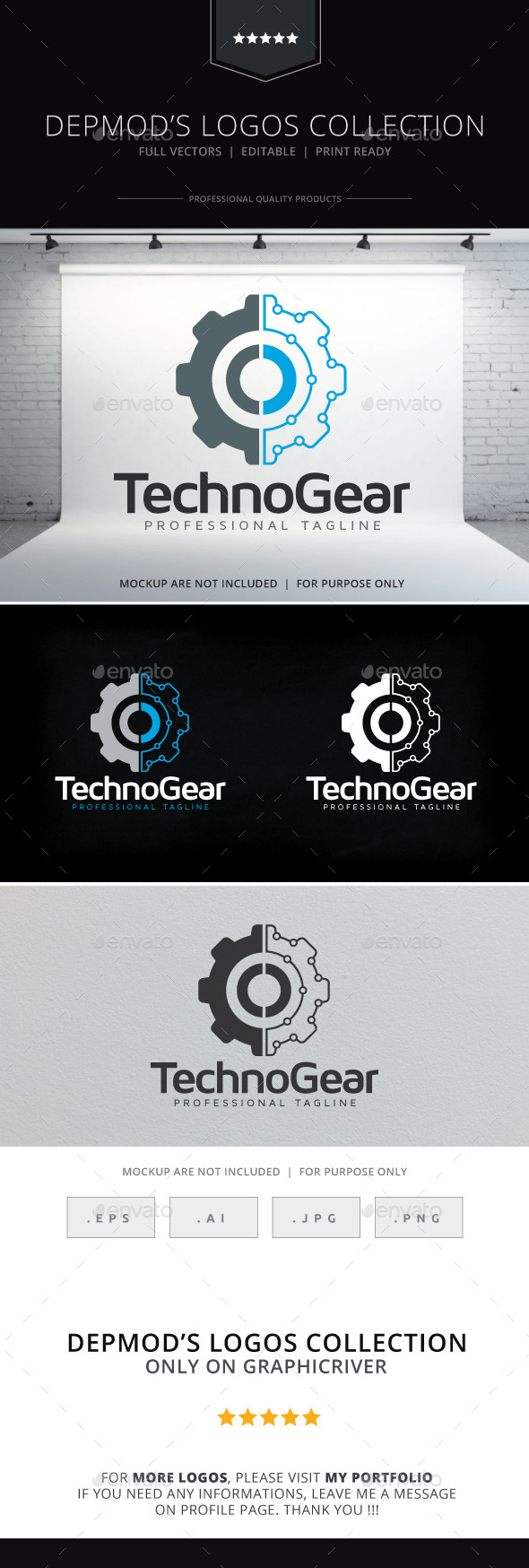 Techno Gear Logo - Objects Logo Templates