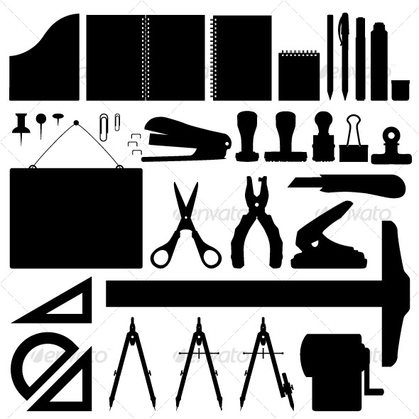 Office Stationery Set Vector - Man-made Objects Objects