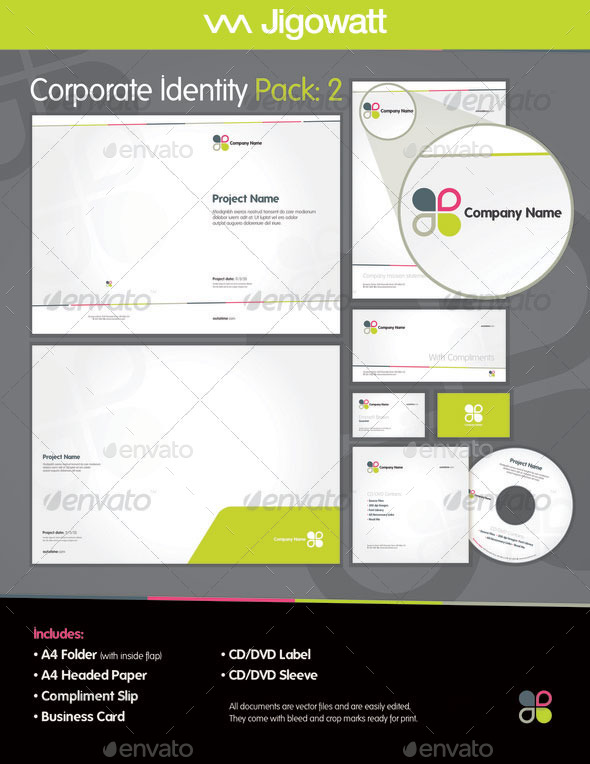 Corporate ID: Pack 2 - Stationery Print Templates