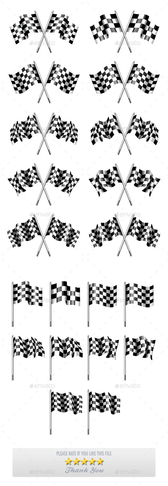 10 Versions of Chequered Flags - Sports/Activity Conceptual