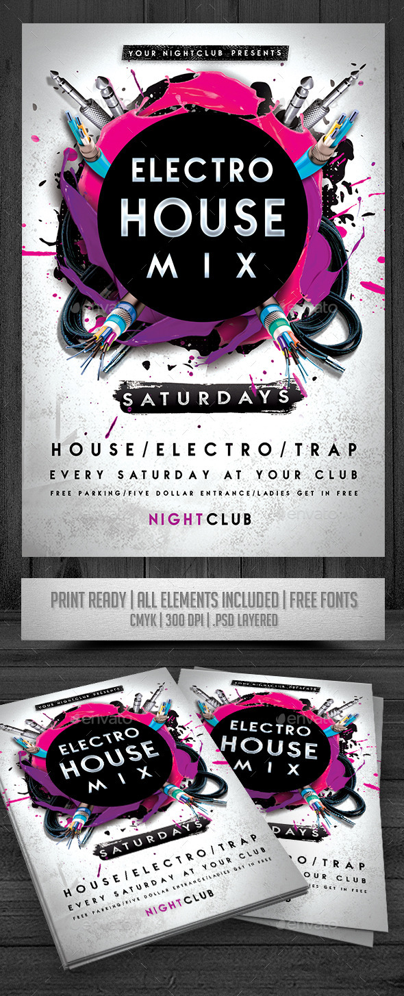 Electro House Mix Flyer - Events Flyers