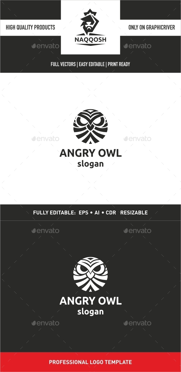 Angry Owl - Animals Logo Templates