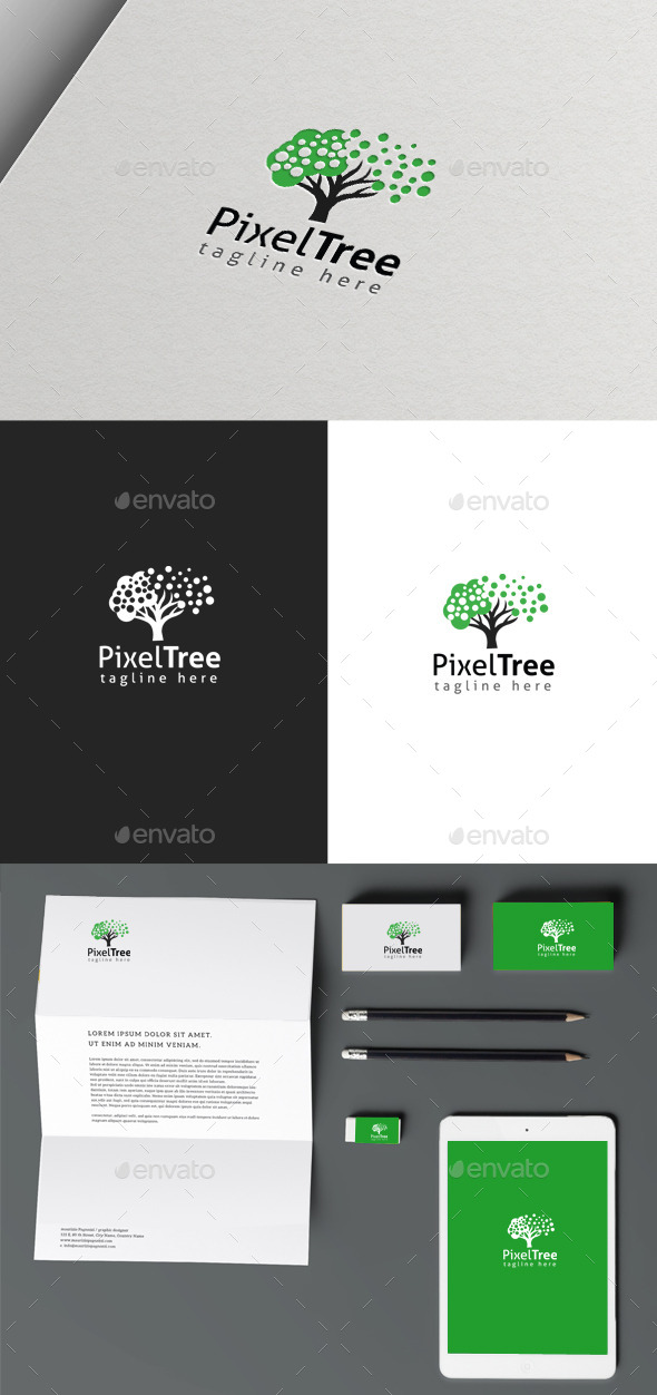Pixel Tree - Nature Logo Templates