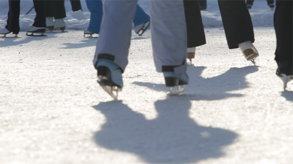 People on the Ice Skates