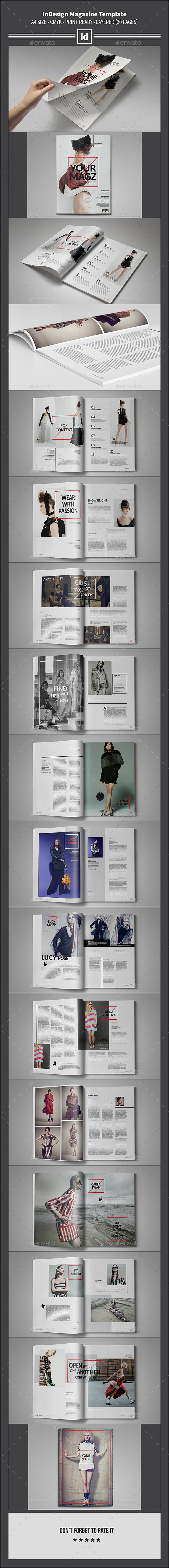 InDesign Magazine Template 30 Pages - Magazines Print Templates