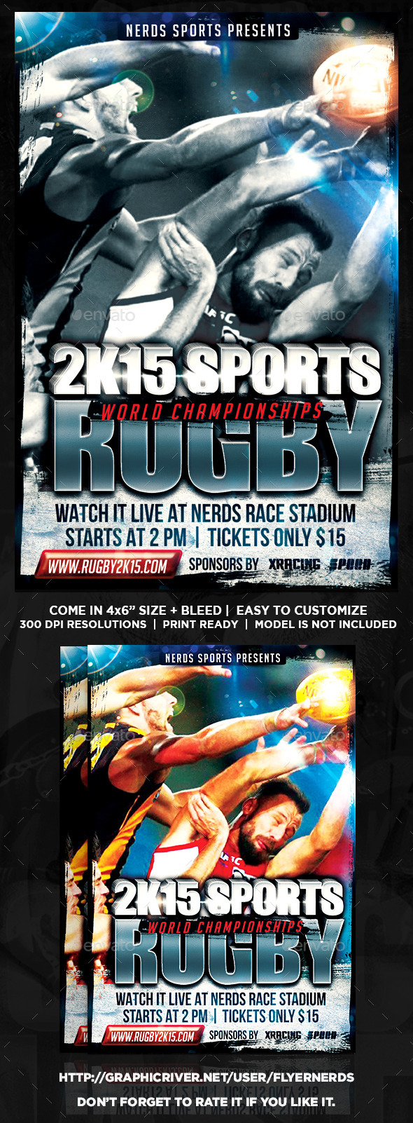 Rugby 2K15 Championships Sports Flyer - Sports Events