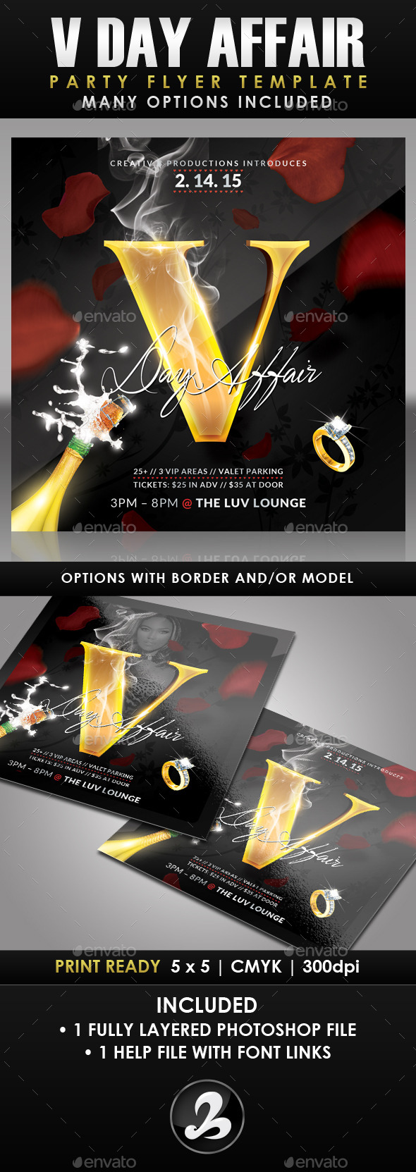 V Day Affair Valentine's Day Flyer Template - Events Flyers