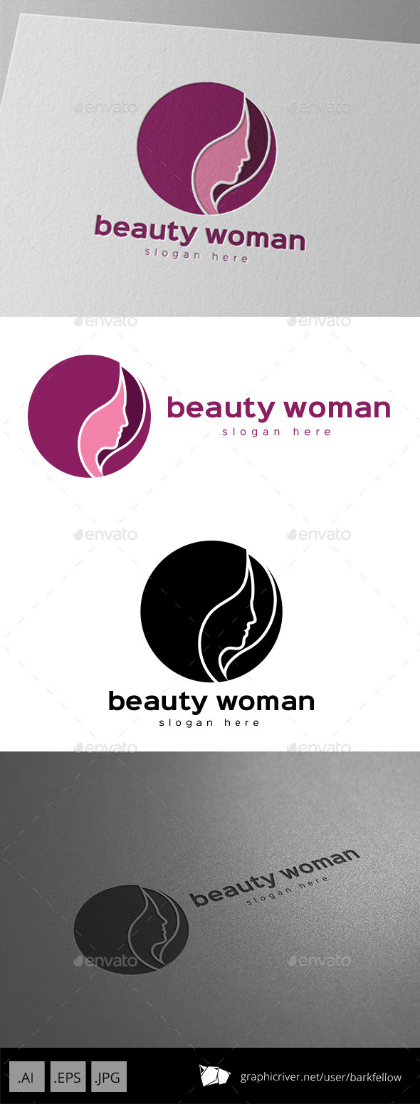 Beauty Woman Hair Logo - Humans Logo Templates