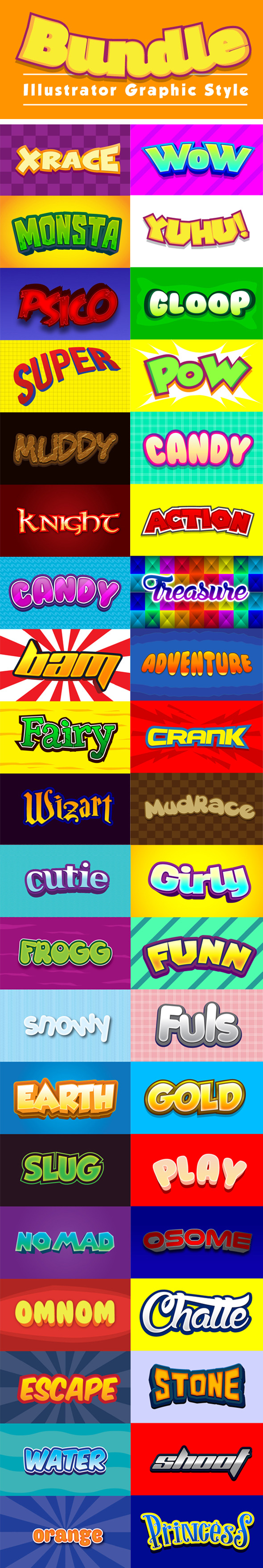 Graphic Styles Bundle 01 - Styles Illustrator