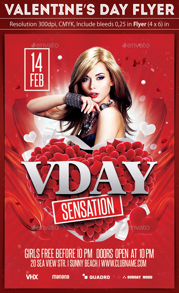 Valentine's Day Flyer - Clubs & Parties Events