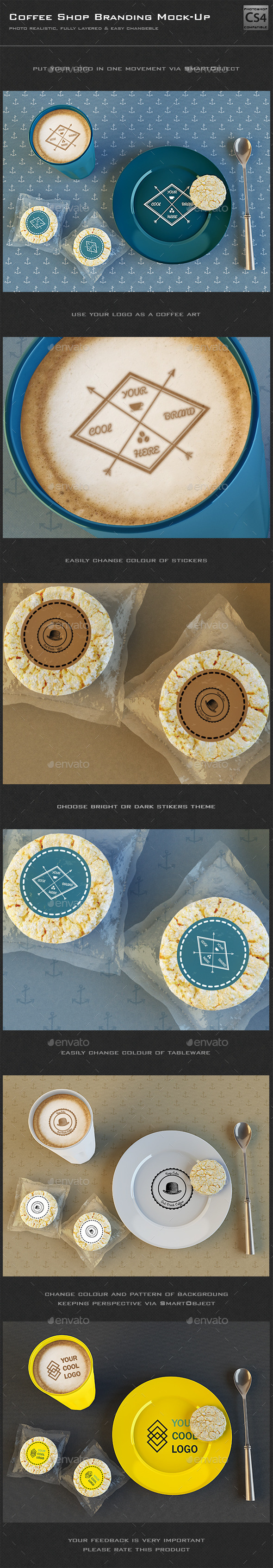 Coffee Shop Branding Mock-Up - Food and Drink Packaging