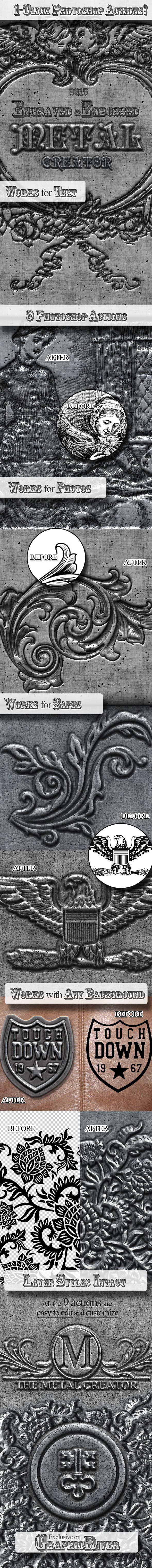 Engraved Metal Photoshop Creator - Utilities Actions