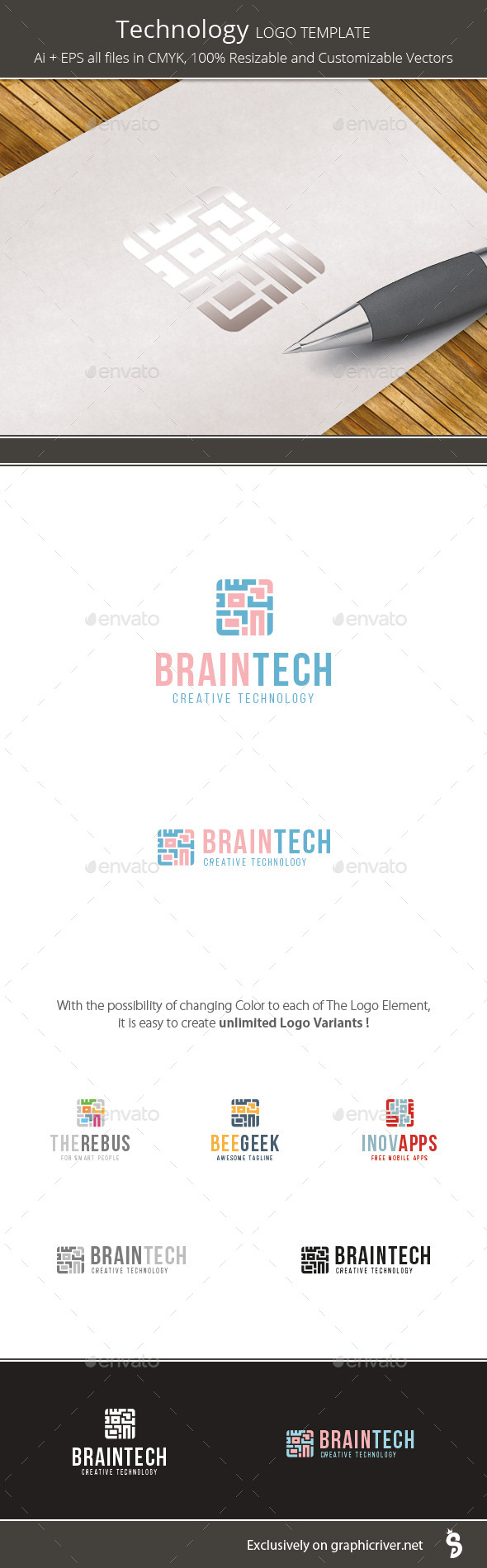 Technology App - Logo Template - Vector Abstract