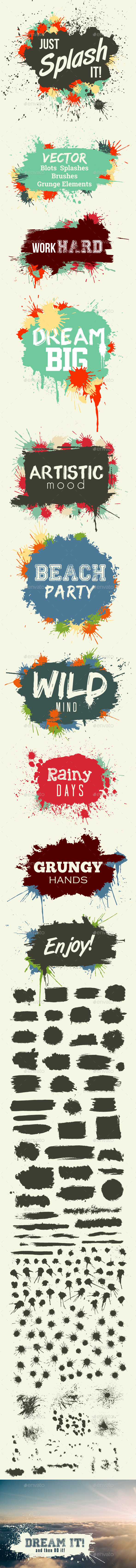 Grunge Blots and Splashes - Backgrounds Decorative