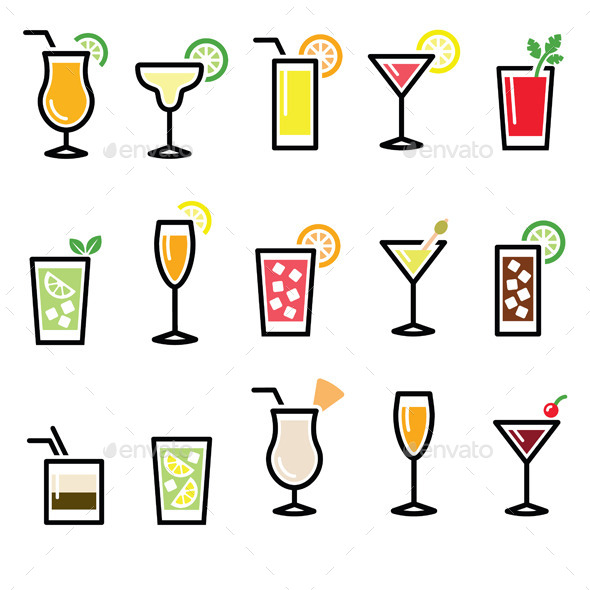 Cocktails Set - Food Objects