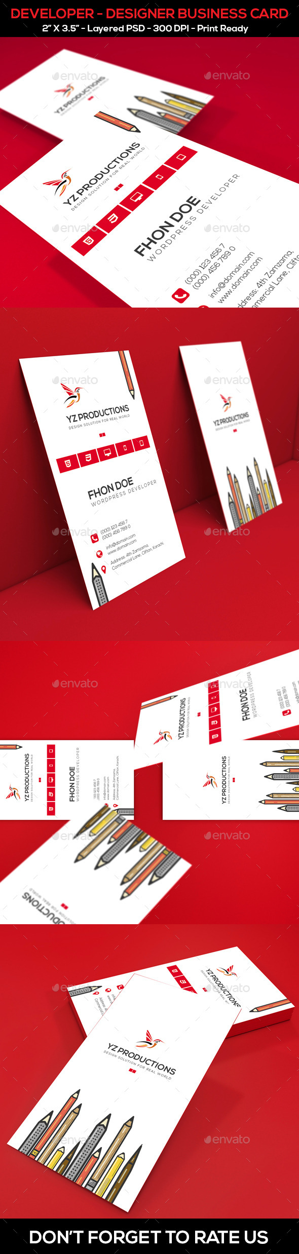 Developer – Designer Business Card - Industry Specific Business Cards