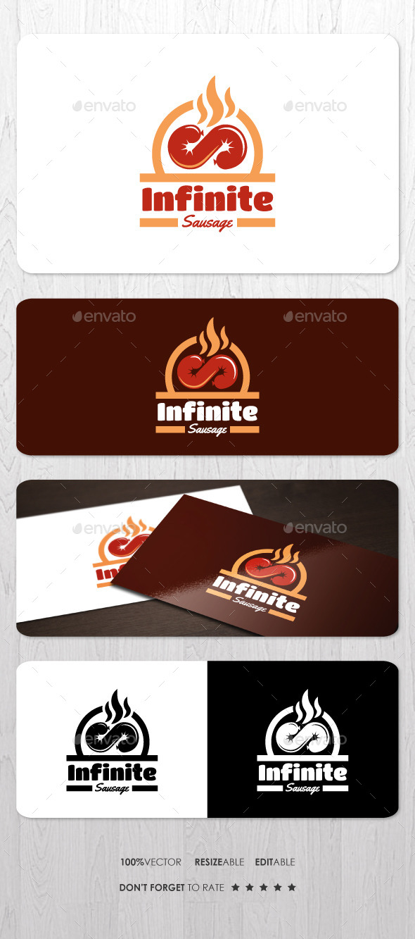 Infinite Sausage Logo - Food Logo Templates
