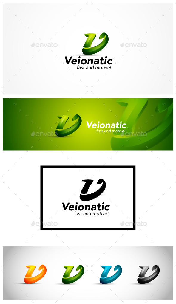 3D Letter V Logo - Letters Logo Templates