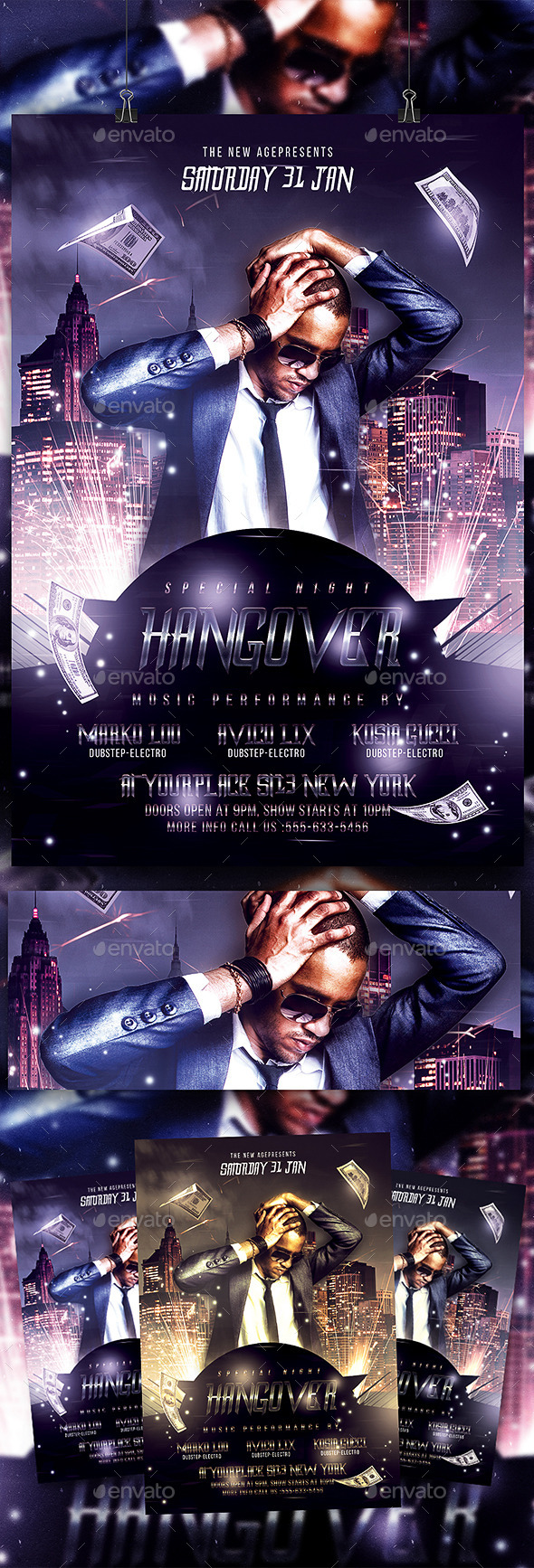 Special Night Hangover - Flyer Template - Clubs & Parties Events