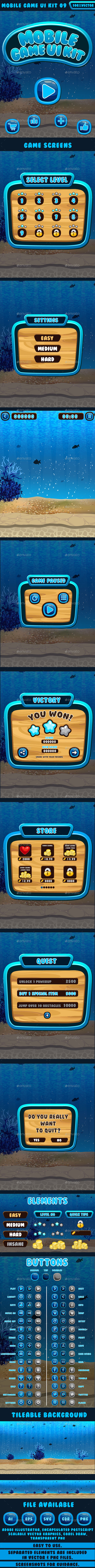 Mobile Game UI Kit 09 - User Interfaces Game Assets