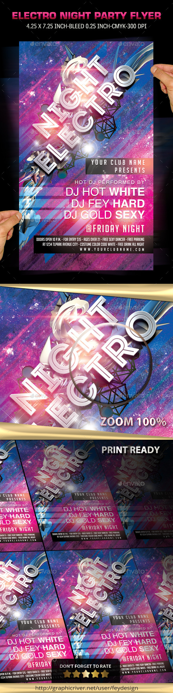Electro Night Party Flyer - Clubs & Parties Events