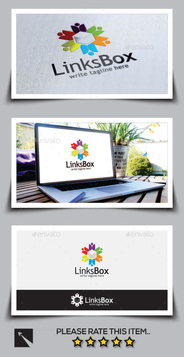 Social Links Box Logo Template - Humans Logo Templates