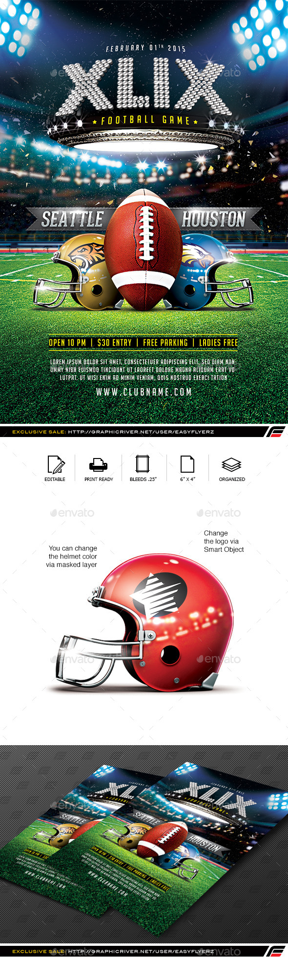 XLIX Football Game Flyer Template - Sports Events