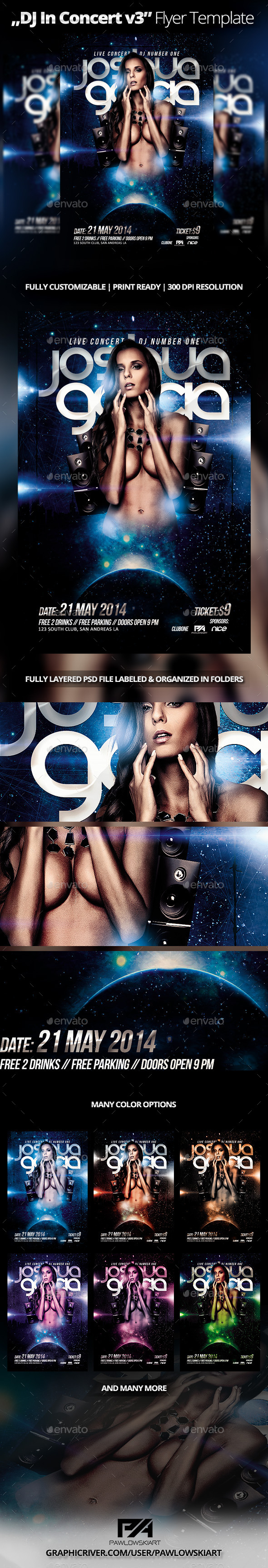 DJ In Concert v3 Party Flyer Template - Concerts Events