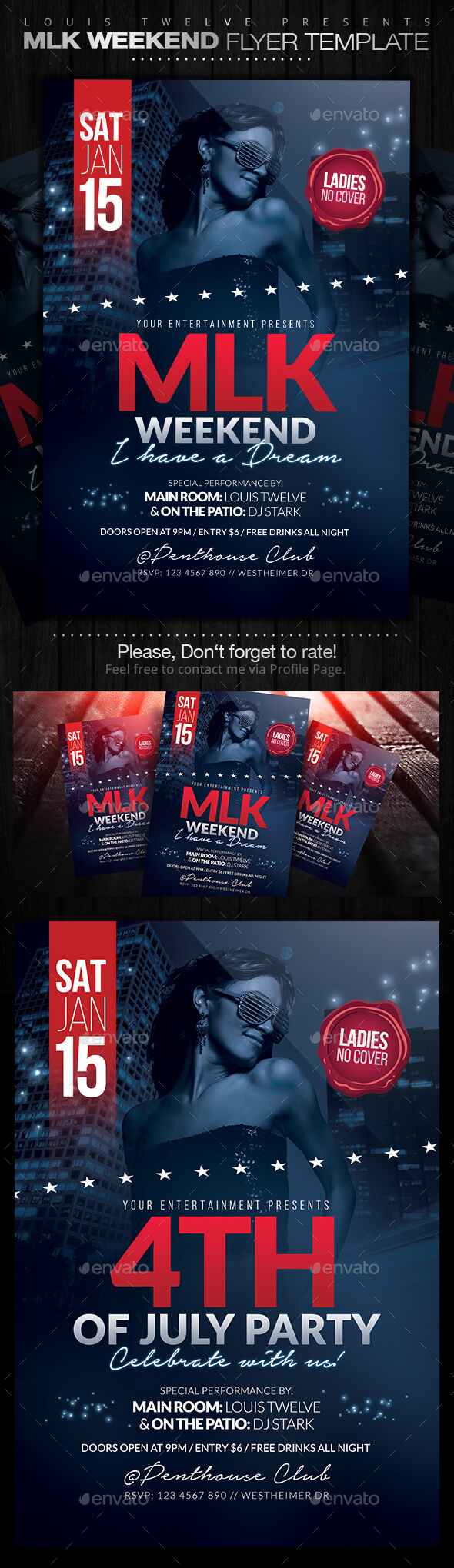 MLK Weekend or 4th of July Party Flyer - Clubs & Parties Events