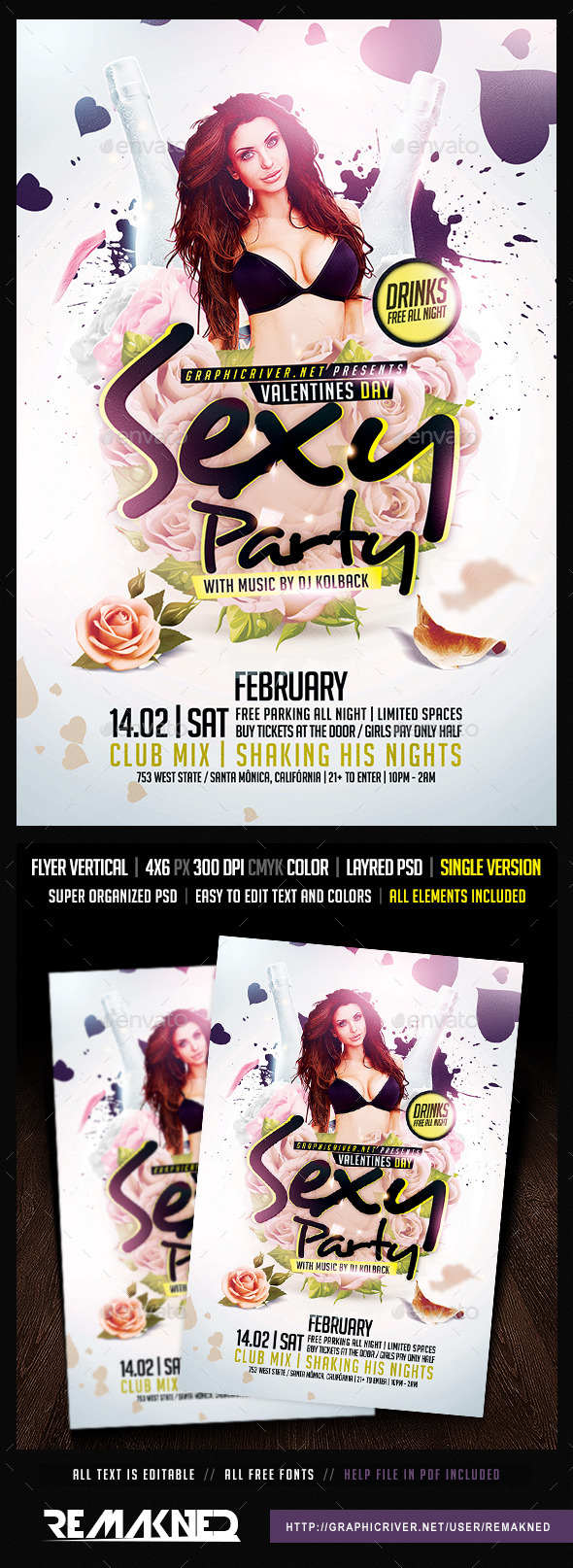 Valentines Day Sexy Party | Flyer Template PSD