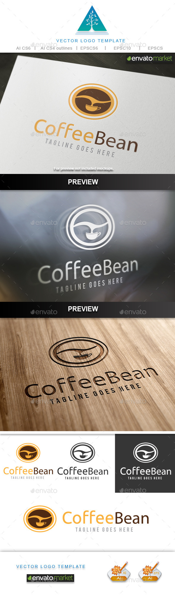 Coffee Bean - Food Logo Templates