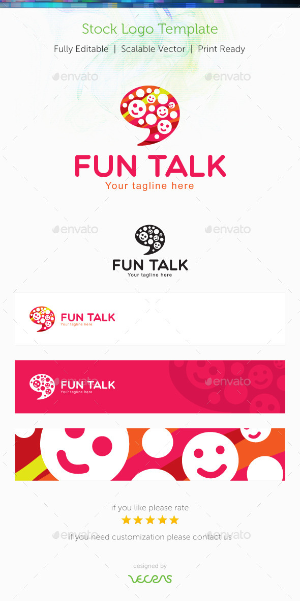 Fun Talk Stock Logo Template - Humans Logo Templates