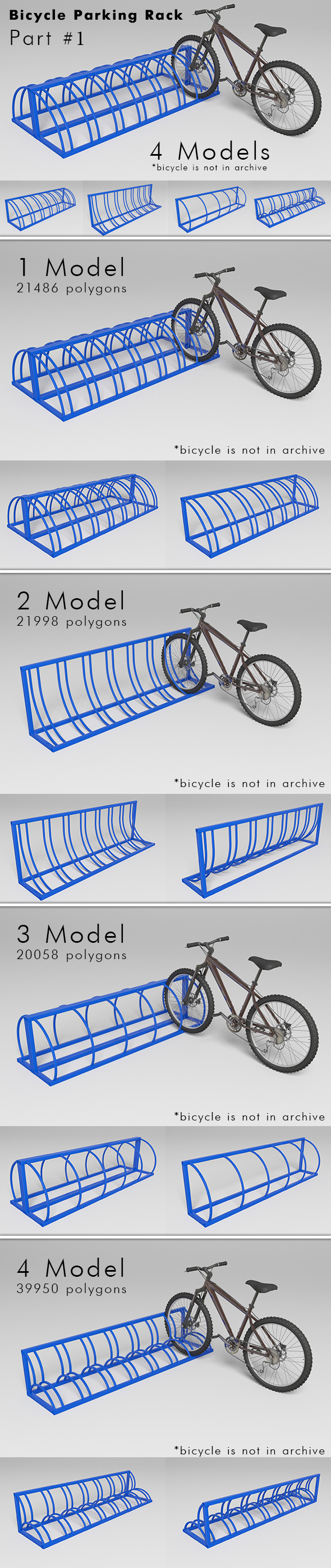 Bicycle Parking Rack - Part #1 - 3DOcean Item for Sale