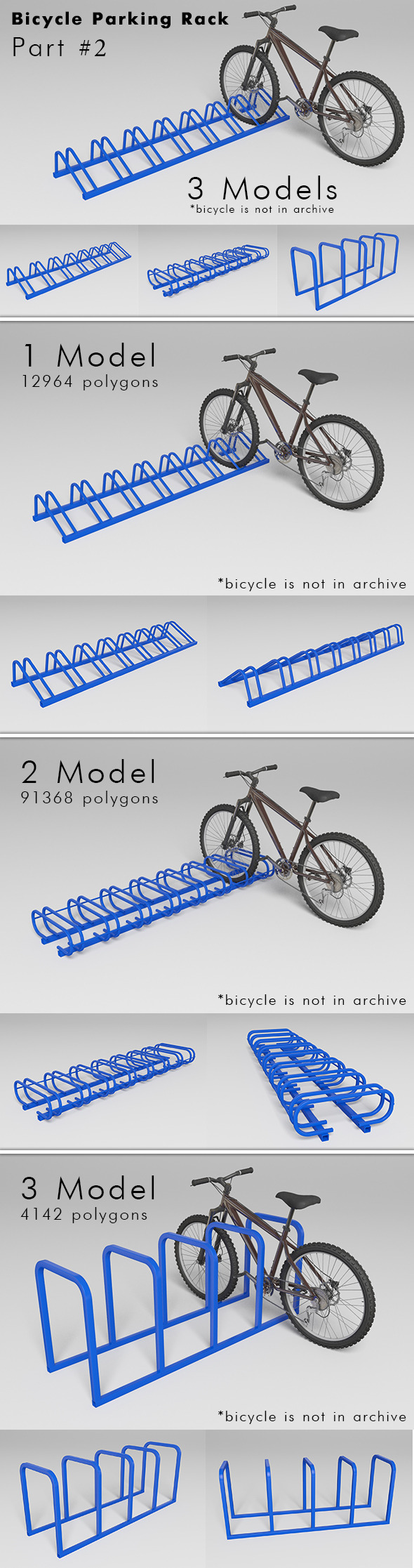 Bicycle Parking Rack - Part #2 - 3DOcean Item for Sale