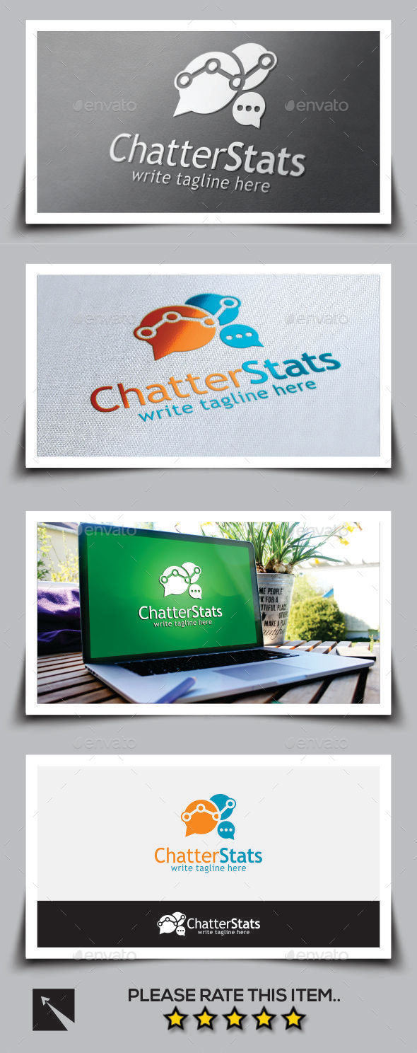 Social Chatter Stats Logo Template - Abstract Logo Templates
