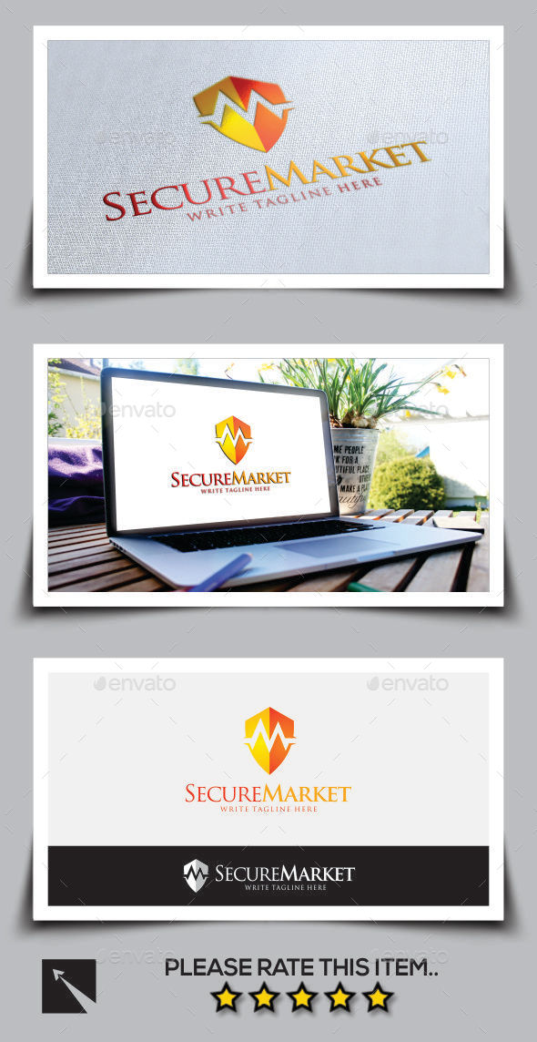 Secure Market Letter M Logo Template - Letters Logo Templates