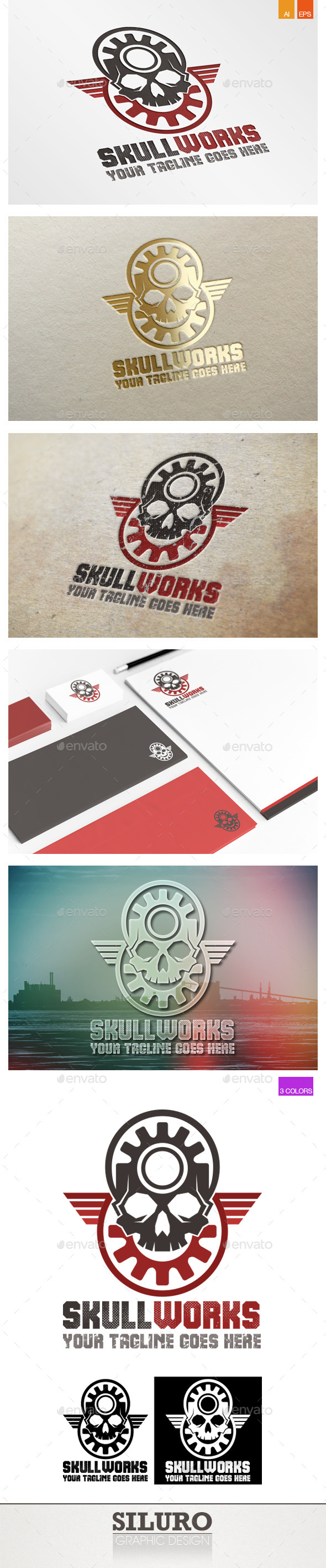 Skull Works Logo - Objects Logo Templates