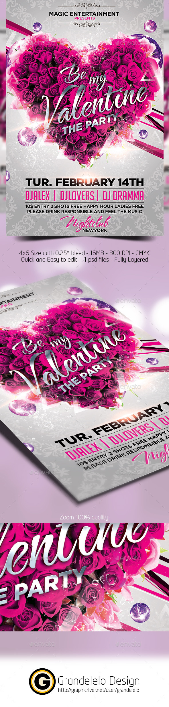 Be My Valentine Flyer Template - Clubs & Parties Events