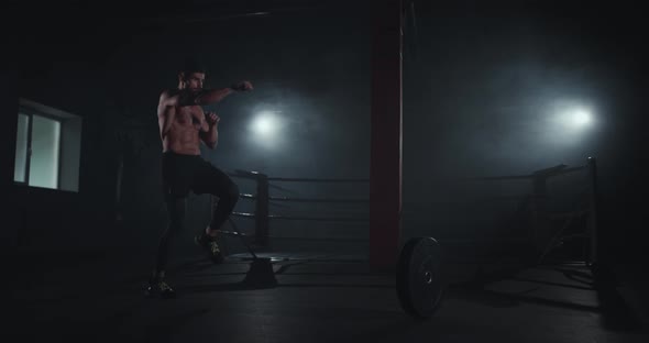 Bodybuilding Man Exercises in the Cross Fitness alt