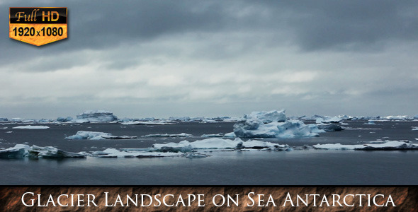 Glacier Landscape on Sea Antarctica