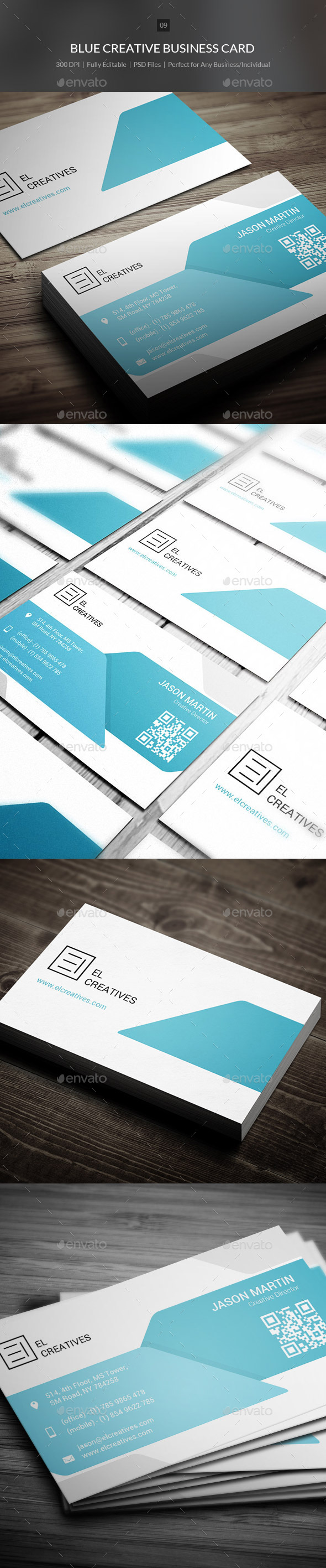 Blue Creative Business Card - 09 - Creative Business Cards