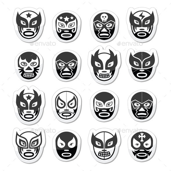 Lucha Libre Mexican Wrestling Masks - Sports/Activity Conceptual