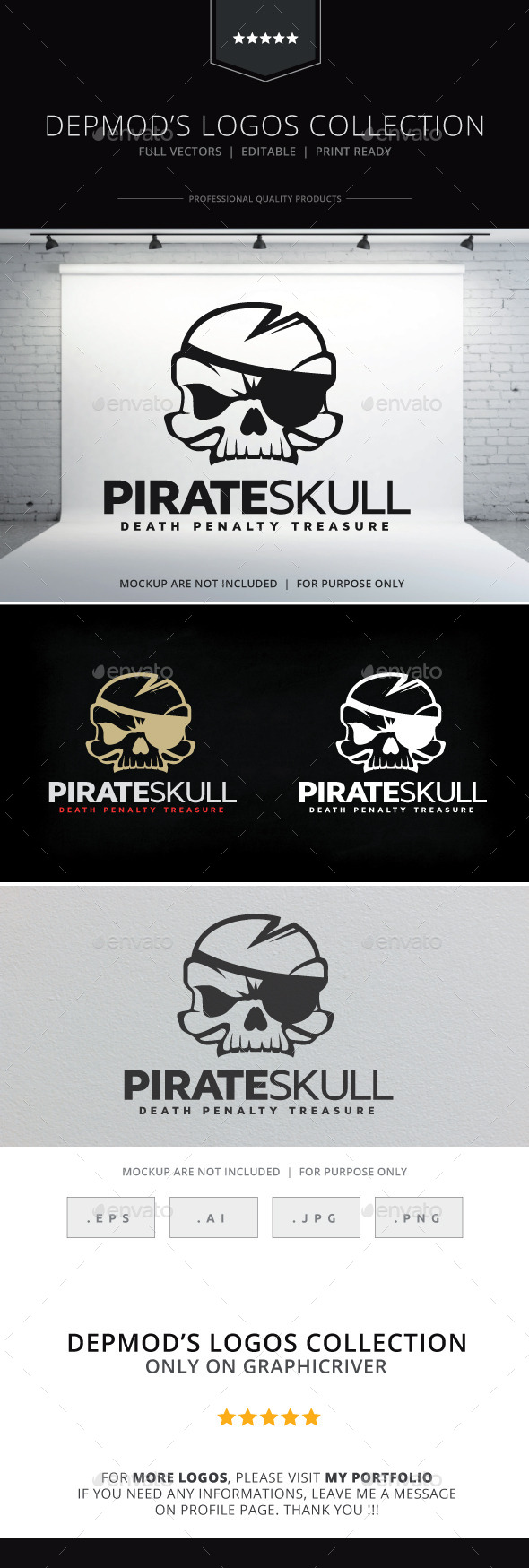 Pirate Skull Logo - Objects Logo Templates