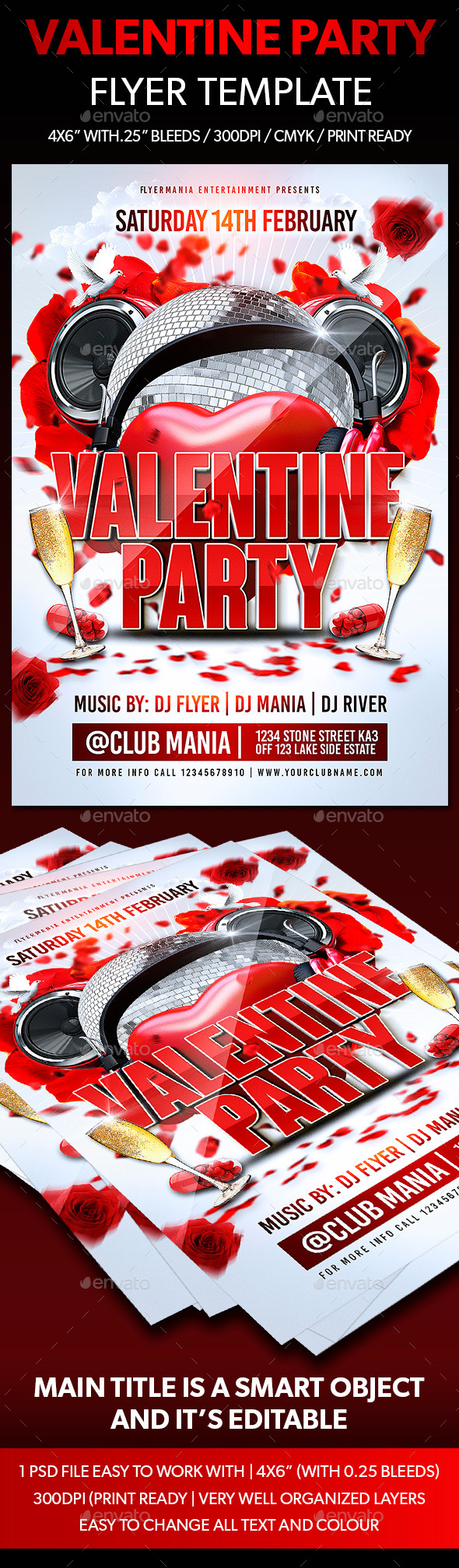 Valentine Party Flyer Template - Events Flyers