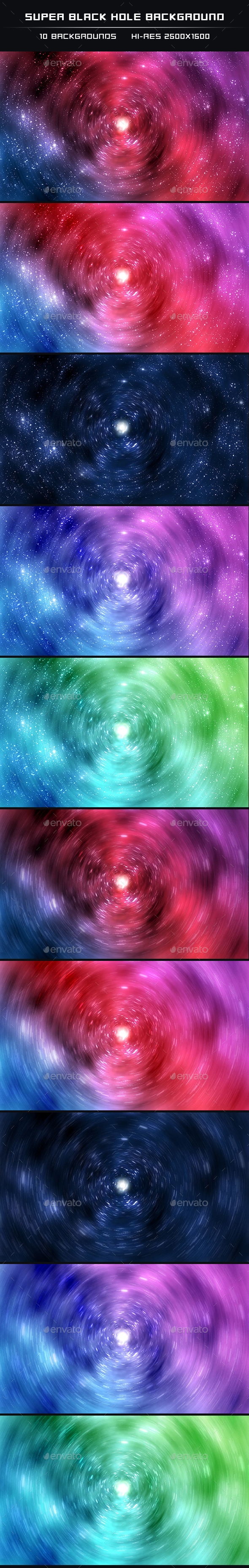 Super Black Hole Backgrounds - Tech / Futuristic Backgrounds