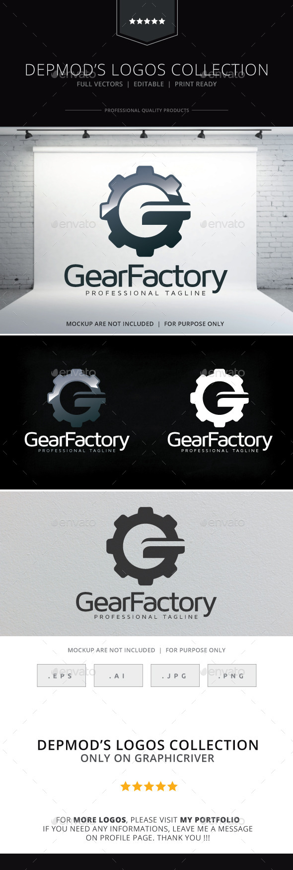Gear Factory Logo - Letters Logo Templates