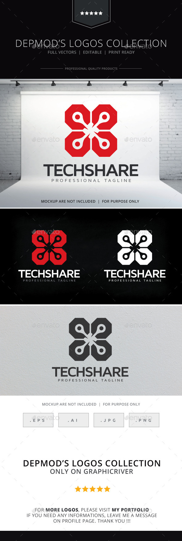 Tech Share Logo - Abstract Logo Templates