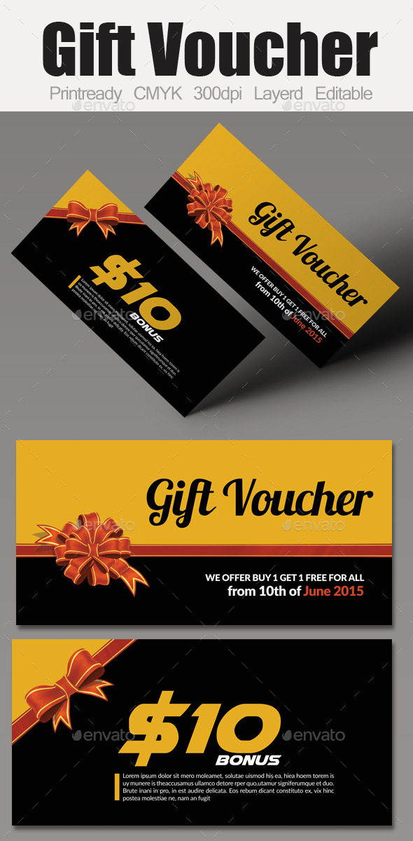 Multi Use Business Gift Voucher - Cards & Invites Print Templates