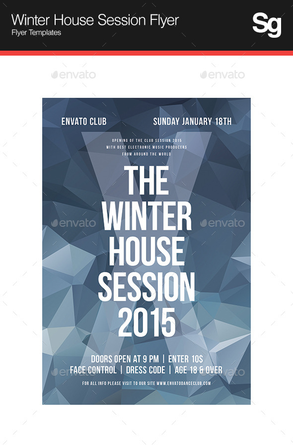 Winter House Session Flyer - Clubs & Parties Events