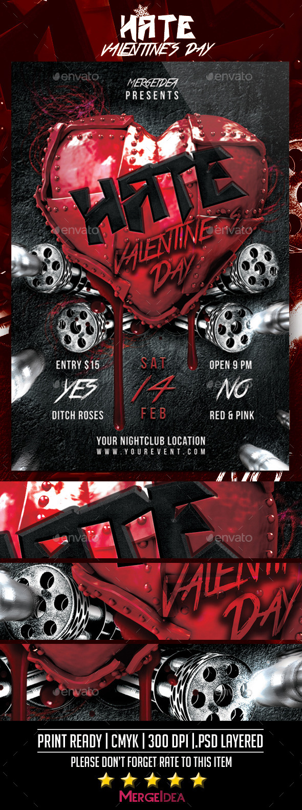 Hate Valentines Day Party Flyer